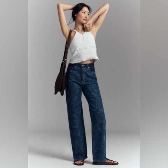 Anthropologie 🌹Ética Archer High-Rise Wide-Leg Jeans Sz 27 - Picture 2 of 6